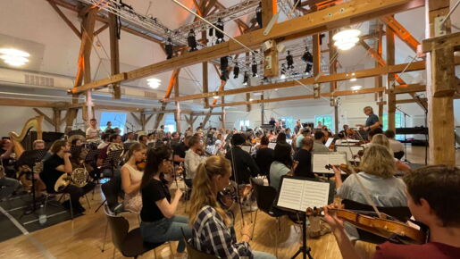 Orchester-Probe mit 80 MusikerInnen zu "Orcherster on the Rocks"